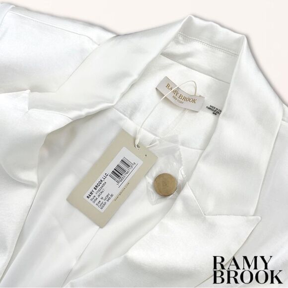 Ramy Brook **NWT** Dina Silk Blazer Jacket in Ivory - Picture 9 of 9